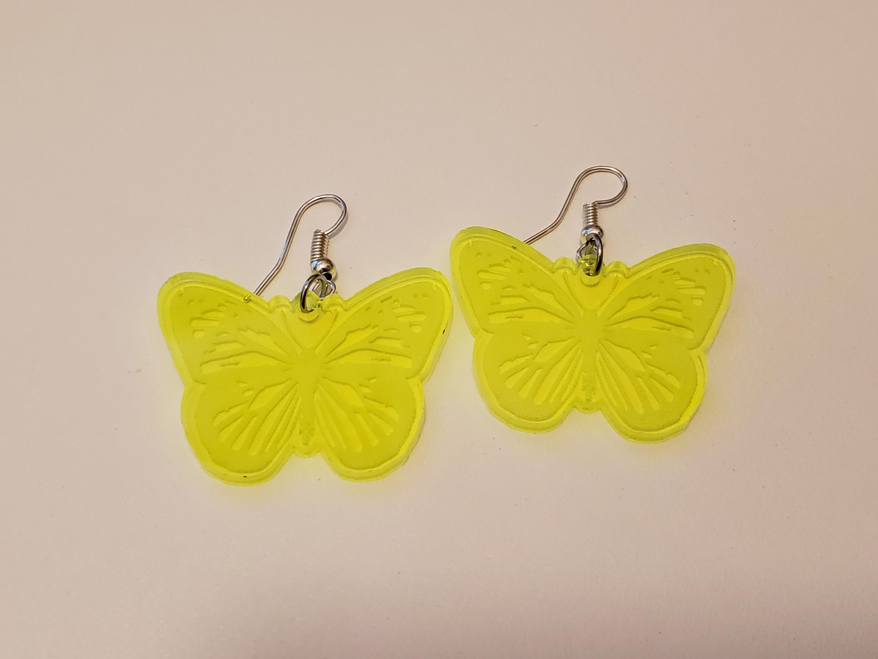 Sulfur Butterfly Real Wing Jewelry Resin Earrings -- Colias eurytheme –  Sagebrush Butterflies